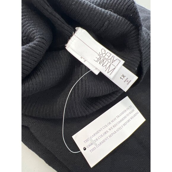 Wynne Layers Kiss of Cashmere Butterfly Turtleneck Sweater Size 1X Knitwear NEW - Picture 3 of 6